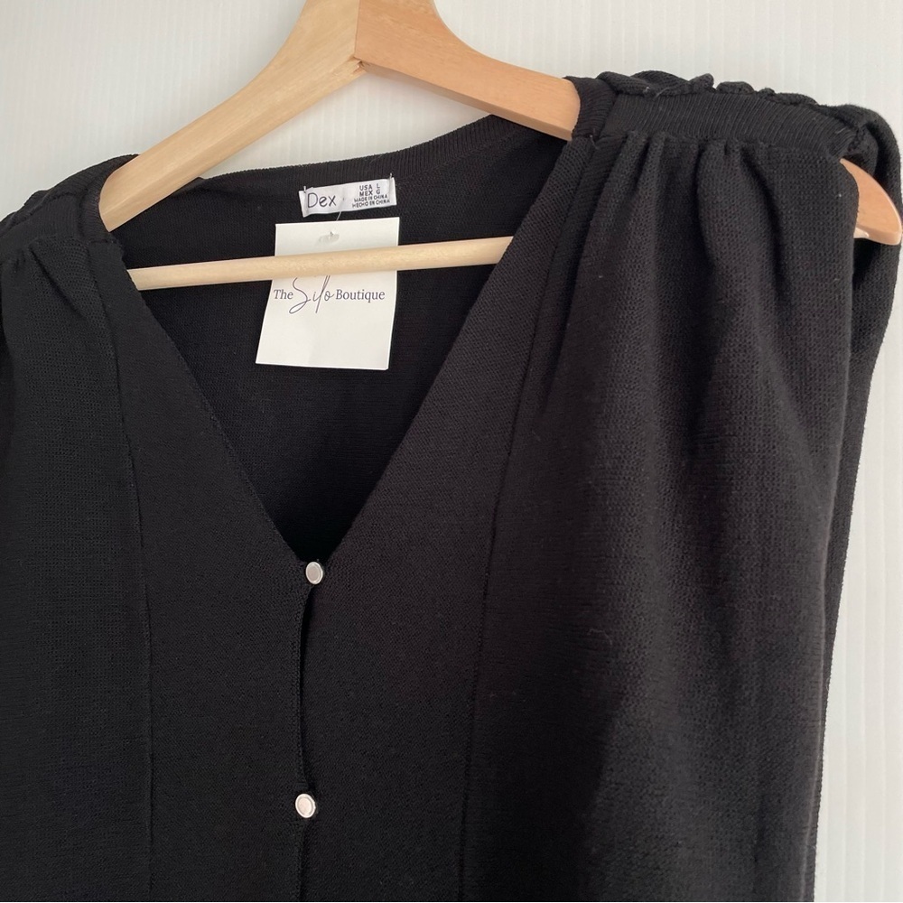 Dex Black Sleeveless Button Down Shirt - Picture 2 of 9